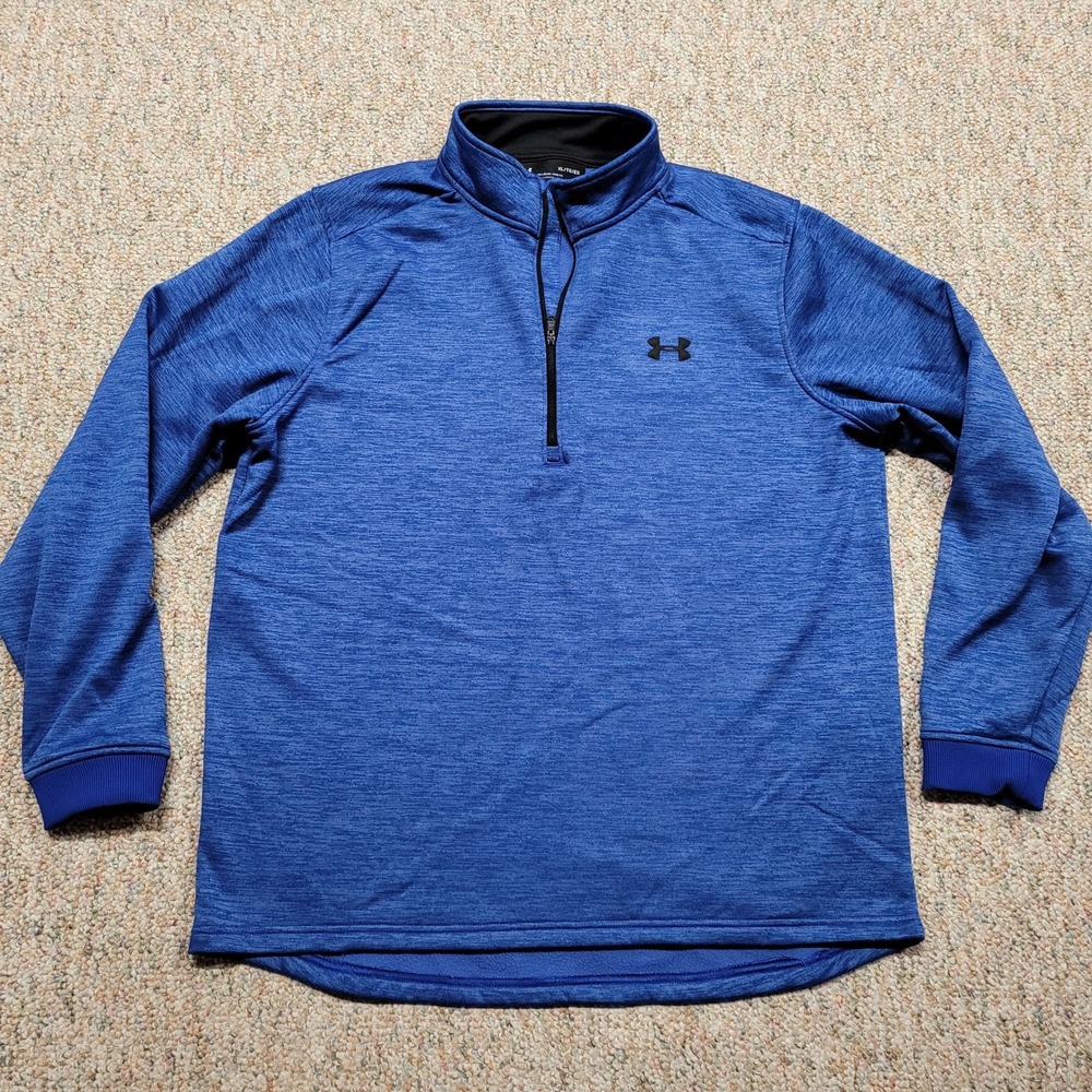Under Armour ColdGear Sweatshirt Mens XL Blue Quarter Zip Pullover Athletic Top
